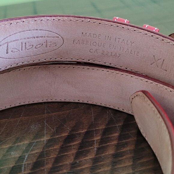 Talbots Red Leather Belt 6015 - Made in Italy